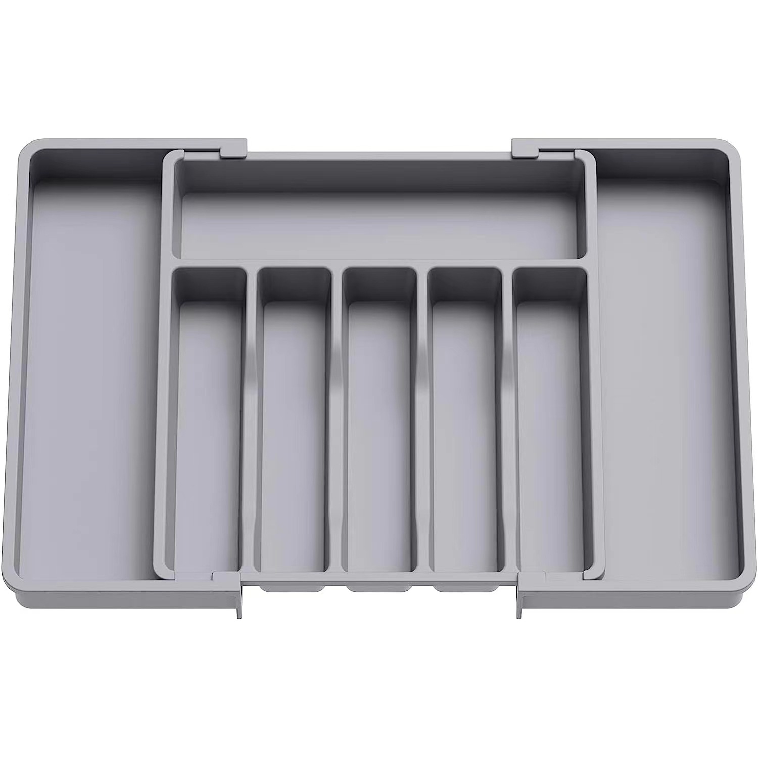 Bandeja de almacenamiento extensible con cajones, ideal para guardar vajilla，Dimensiones ajustables: de 33 a 57 x 37 x 5 cm