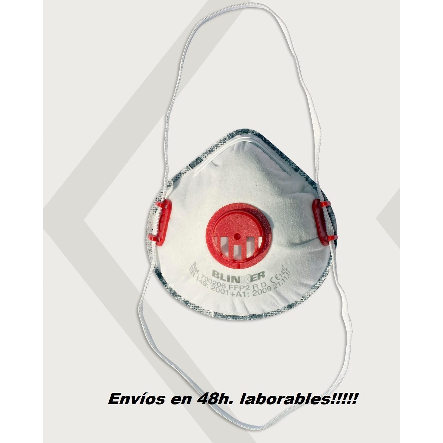 Mascarilla antivirus FFP2 carbón activo anti-polvo con Válvula. 2uds.