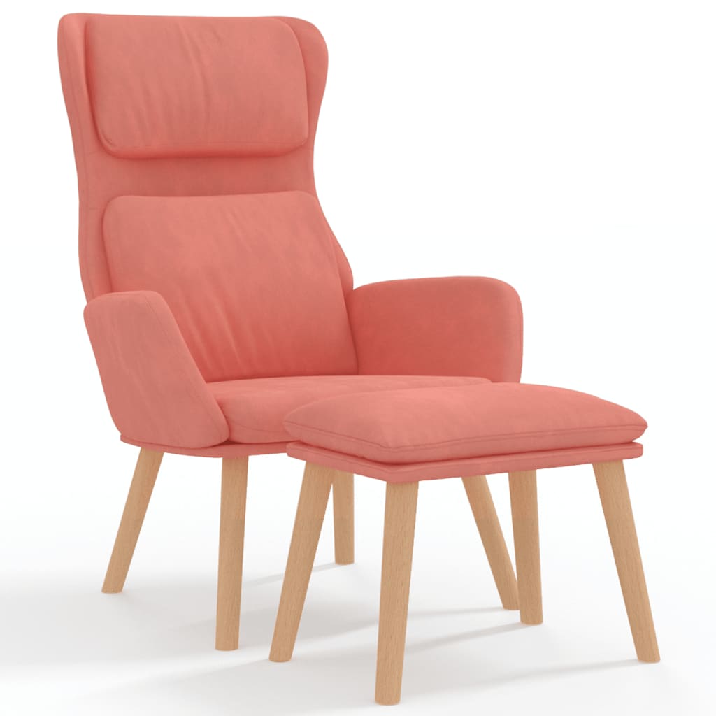 Sillón de Relax Vidaxl con Taburete Terciopelo, Color Gris Claro