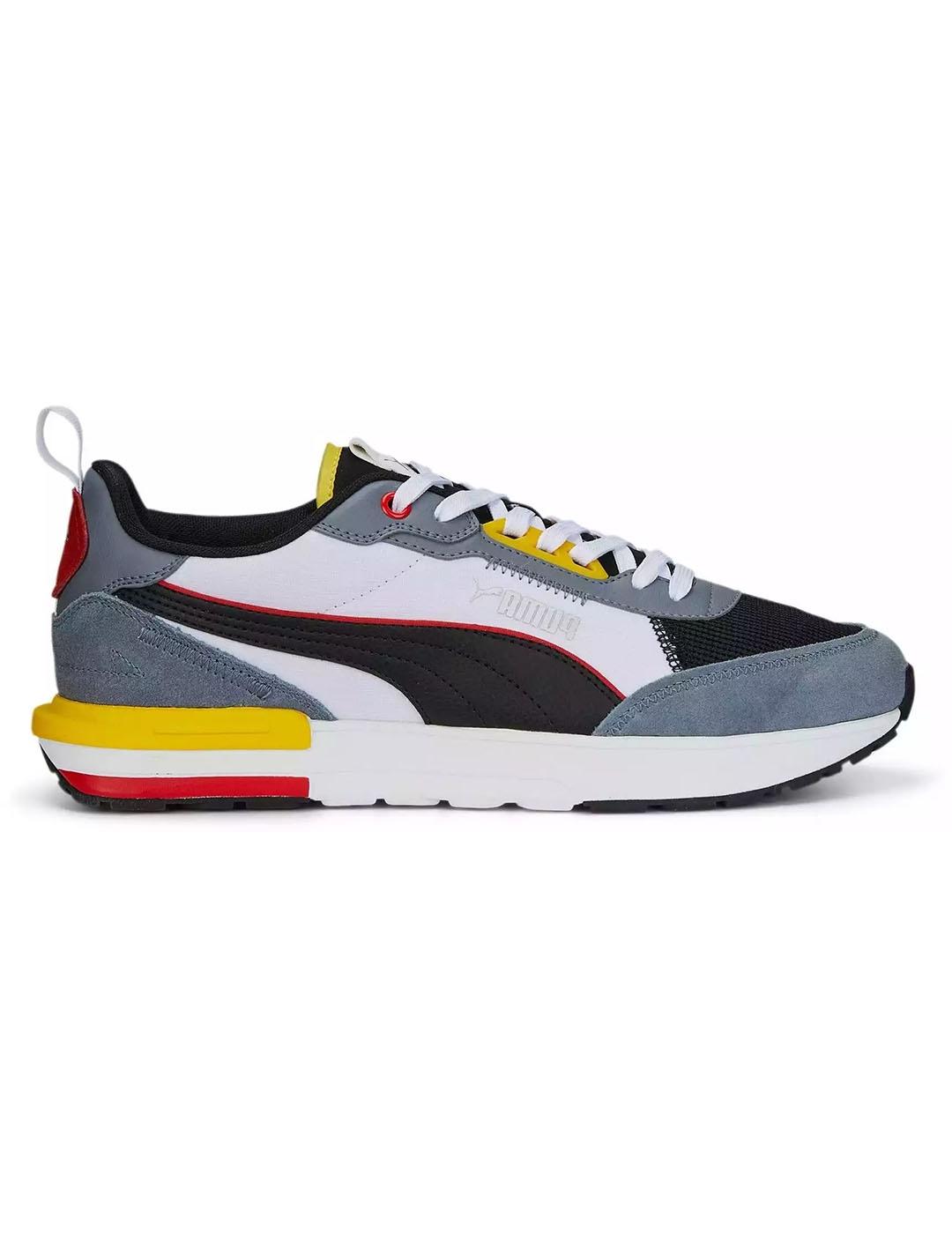 Puma R22 Blanca Gris - Zapatilla Hombre Ante Malla Softfoam CMEVA Goma