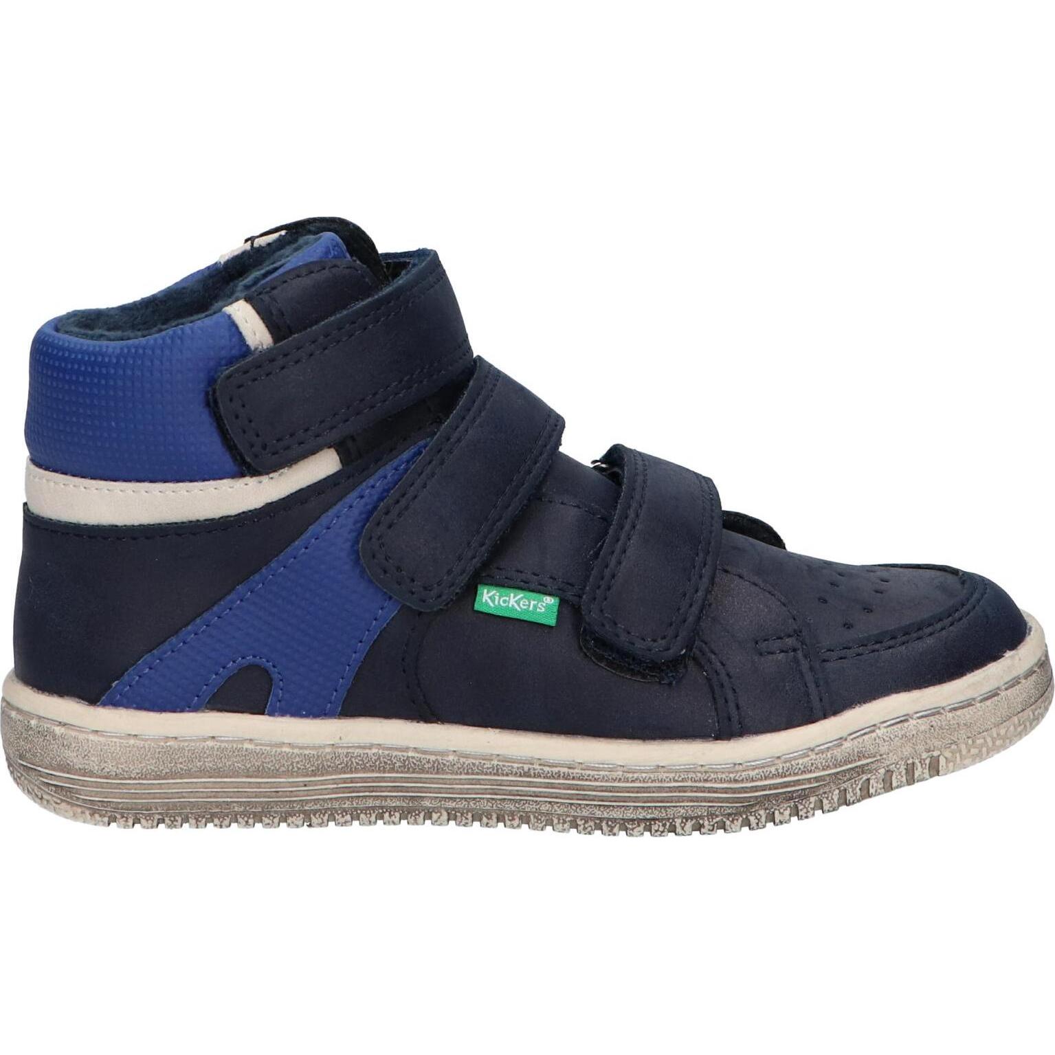 Kickers boy's ankle boots 739367 -30 lohan 93 brown bleu sea