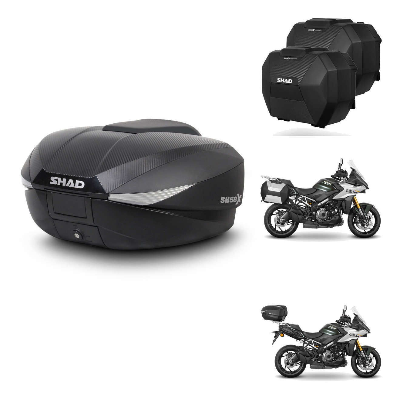 Maletas Sh38x Carbon + Herraje Baul + He KIT-581521