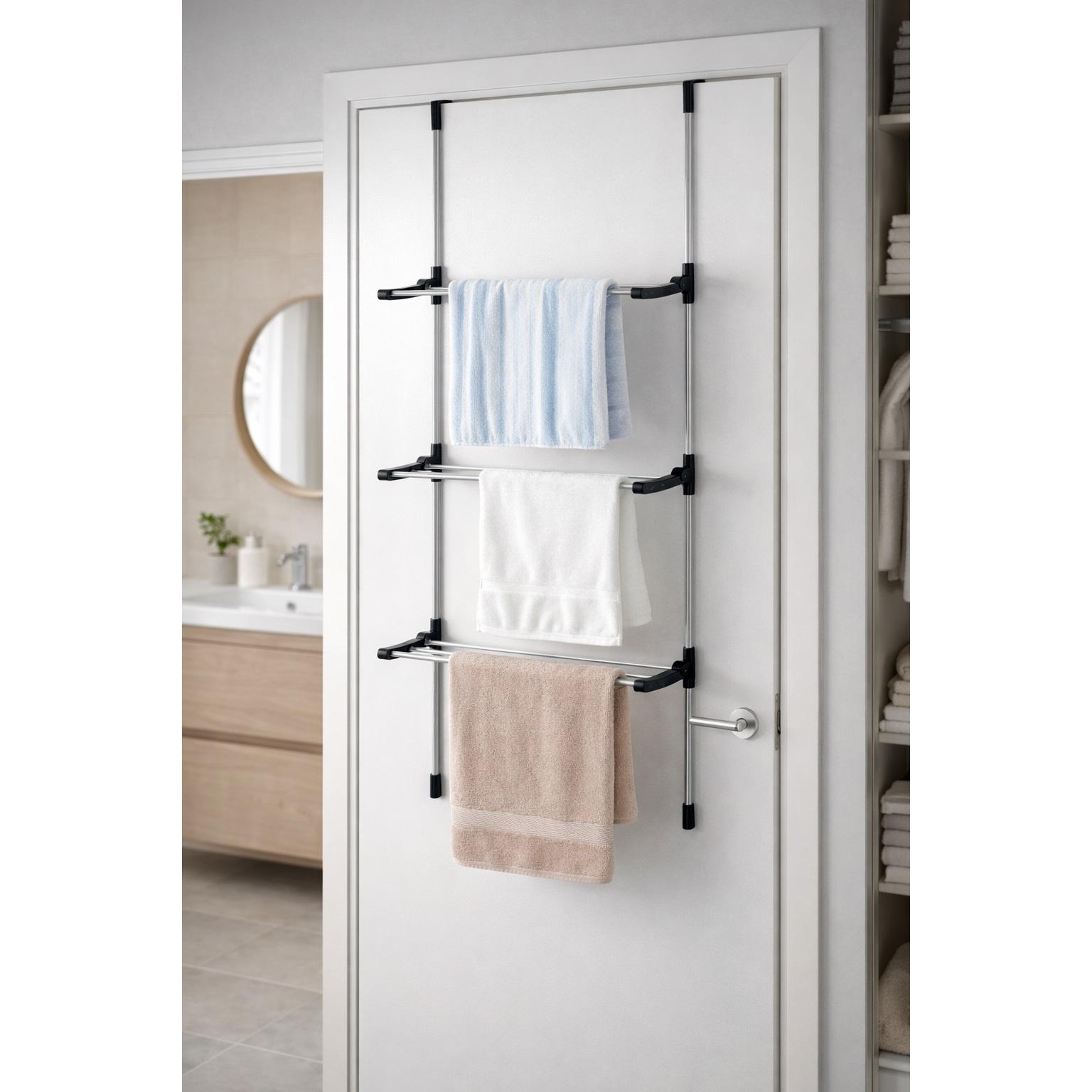 Tendedero de Puerta Plegable 3 Niveles | Compacto, Resistente y Ahorra Espacio