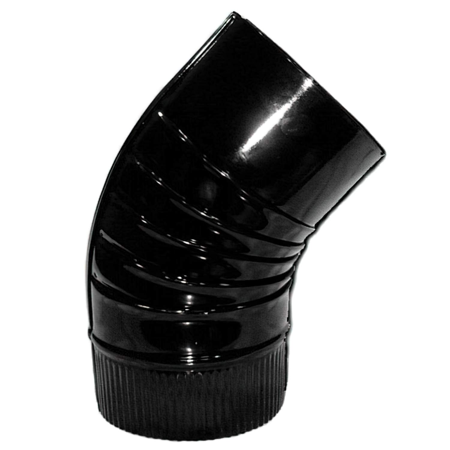 SANCO STORE - WOLFPACK LINEA PROFESIONAL Codo Estufa Color Negro Vitrificado de 100 mm. 45°