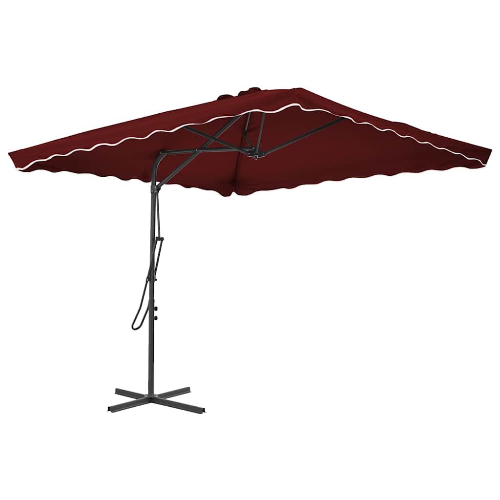 vidaXL Sombrilla de jardín con palo de acero burdeos 250x250x230 cm