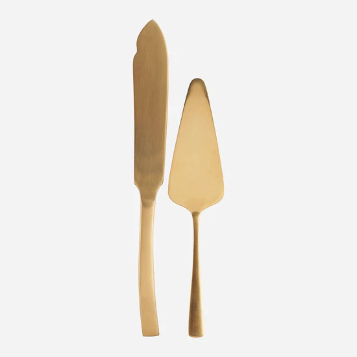 Juego de Dos Piezas para Servir Postres y Platos Salados – House Doctor, Cubiertos de Inox con Diseño Dorado y Estilo Moderno, Ideal para Mesa de Cocina
