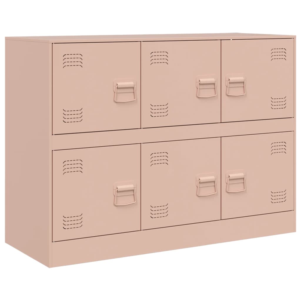 vidaXL Aparador de acero rosa 99x39x73 cm