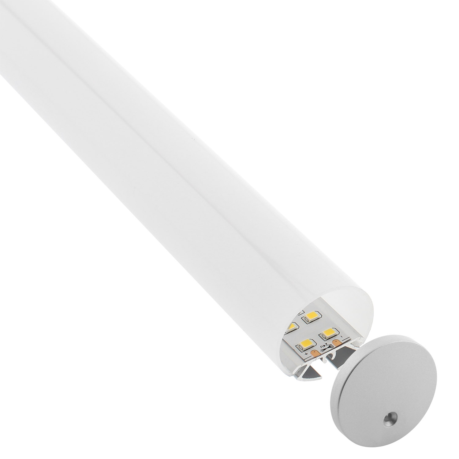 LEDBOX KIT - Perfil aluminio BAROUND Ø30 para tiras LED, 1 metro. Perfiles para tiras LED, Perfiles suspendidos