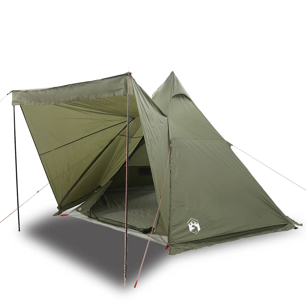 vidaXL Tienda campaña familiar tipi 6 personas impermeable verde oliva