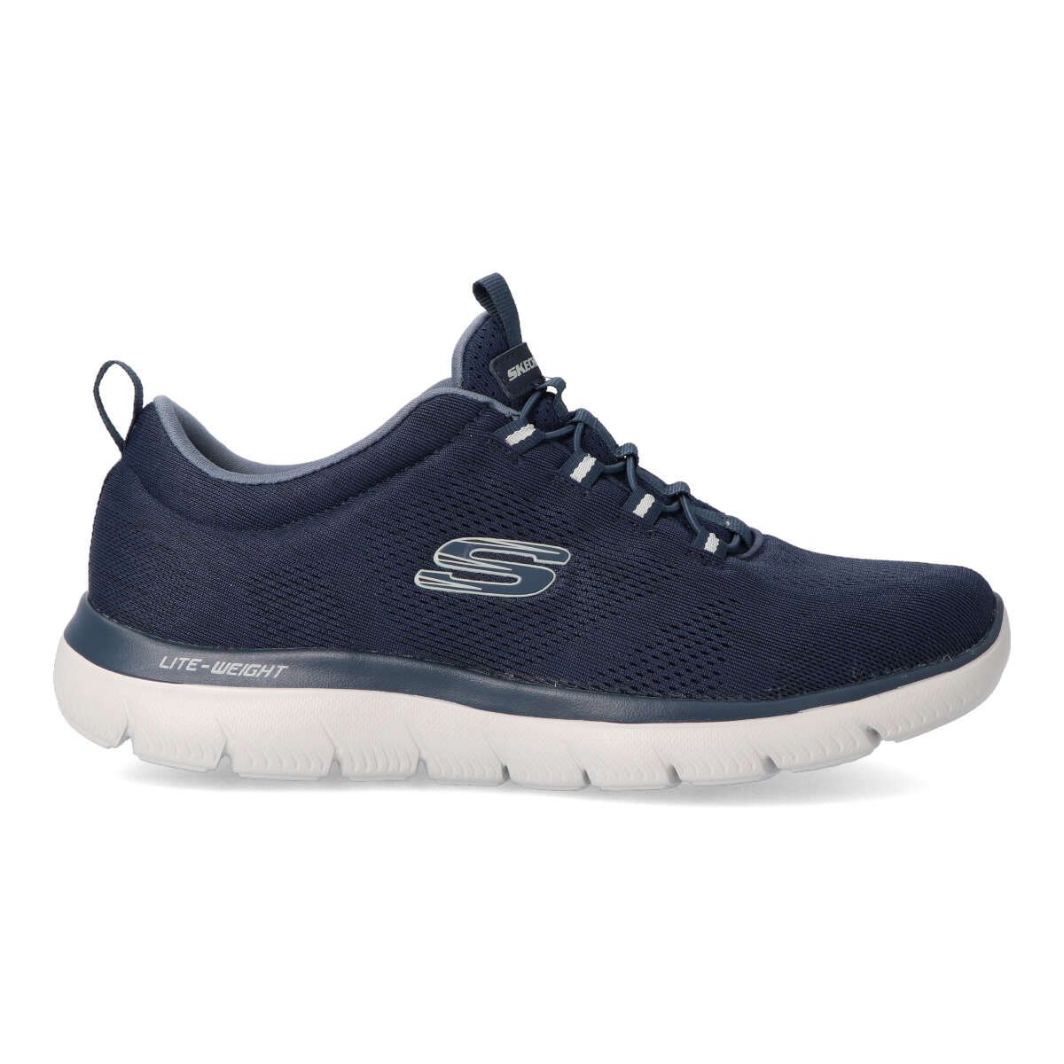 Skechers - Zapatillas deportivas Summits - Louvin para hombre con cordones elásticos y plantilla Memory Foam color marino