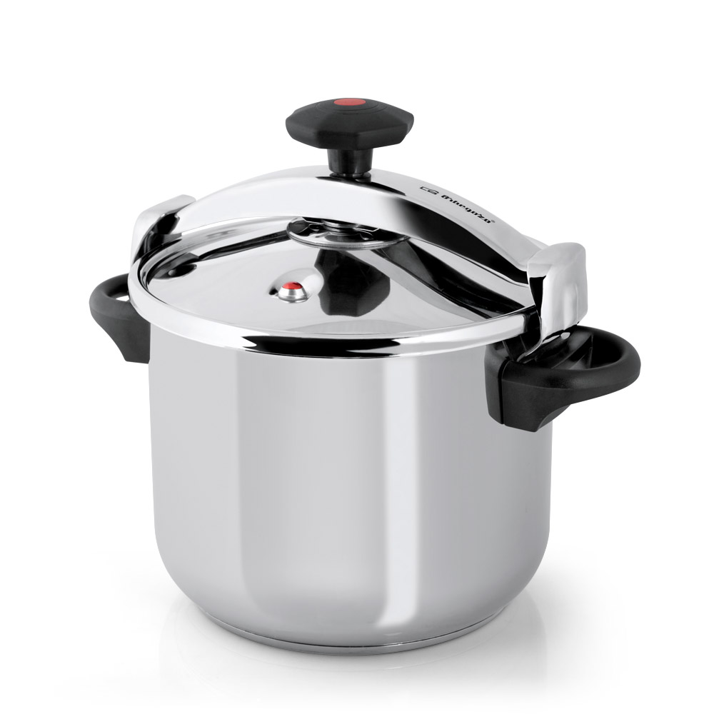 Orbegozo HPL 6070 Olla a Presión Clásica de Acero Inoxidable 18/10 6 Litros – Olla Rápida Ø22 cm para Todo Tipo de Fuegos (Inducción, Gas, Vitro), Cierre Progresivo con Pomo Giratorio y Triple Sistema de Seguridad