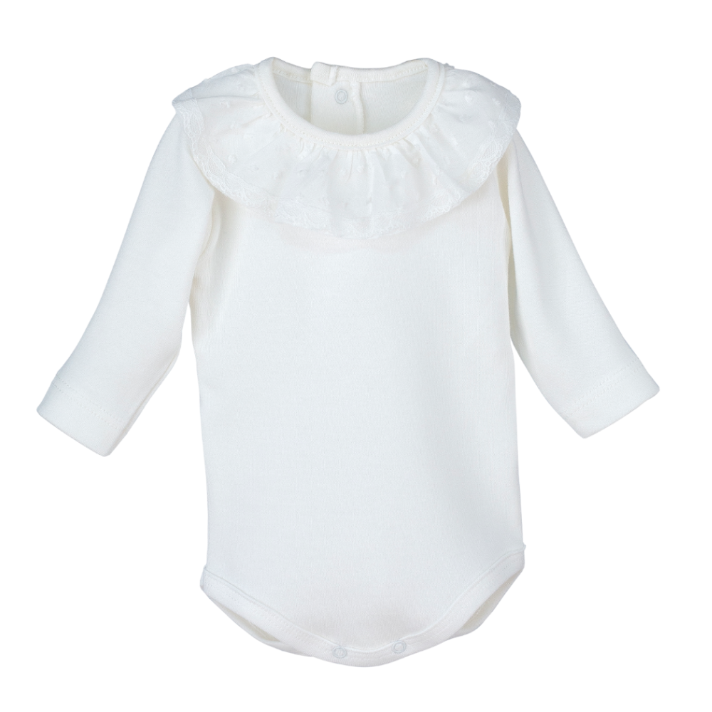 Body de algodon con cuello plumetilla de marca CALAMARO