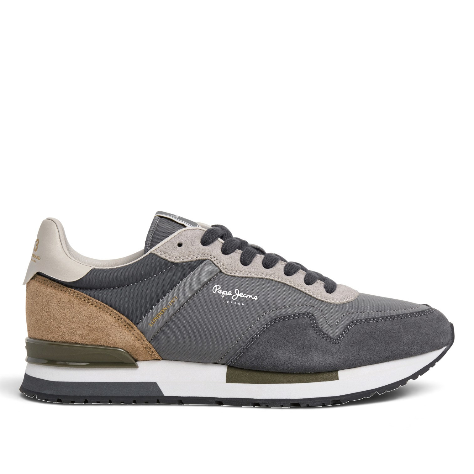 Zapatillas Pepe Jeans de hombre grises con ante y estilo retro running