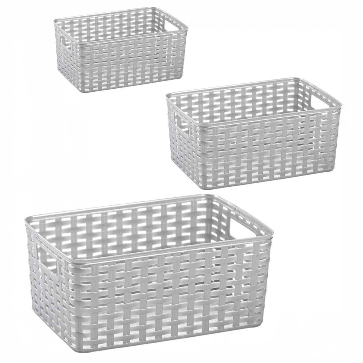 ZYLX SHOPPING – Set 3 Cestas Organizadoras Estilo Ratán | 6 Colores | Capacidad 6L + 10L + 18L | Multiusos para Cocina, Baño y Oficina