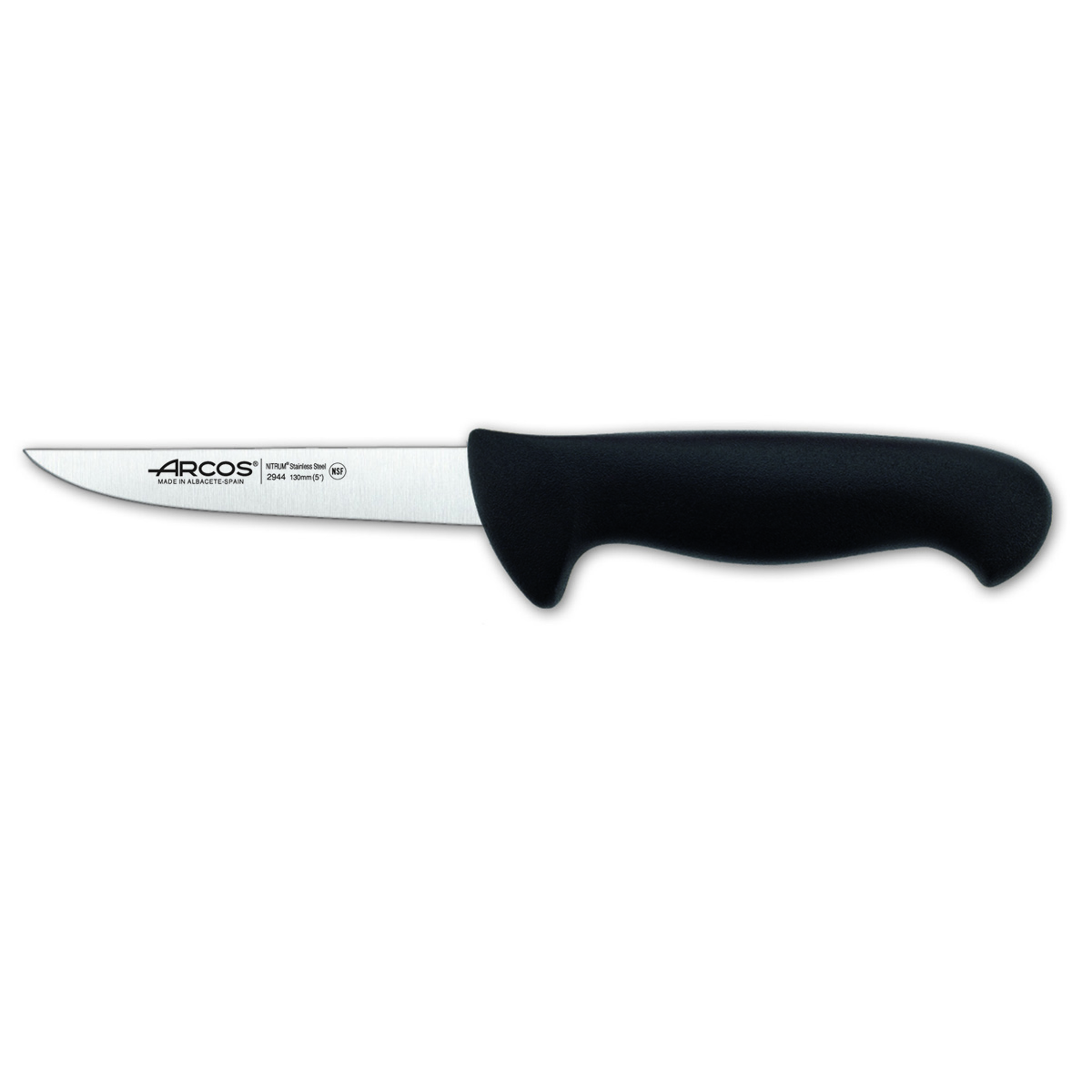 Cuchillo Deshuesador Arcos Colour - Prof 294425 De Acero Inoxidable Nitrum Y Mango Ergonómico De Polipropileno Negro Con Hoja De 13 Cm Y Funda Display