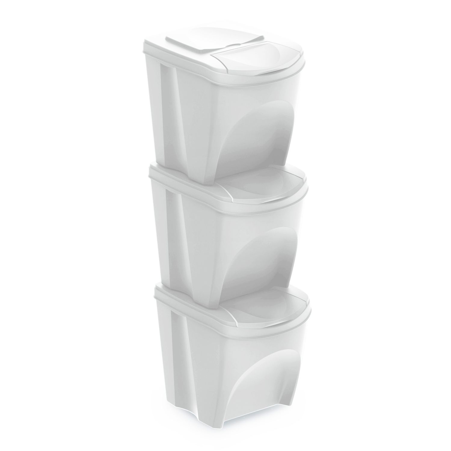 Set 3X25L Papeleras Reciclaje Sortibox - Ashen Marca PROSPERPLAST