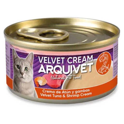 Arquivet Comida Húmeda Cream Velvet Crema de Atún Y Gambas para Gatos - 80 GR