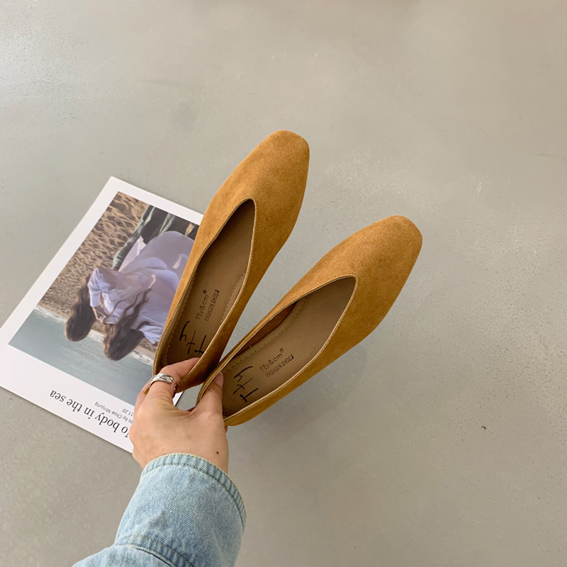 TK Zapatos De Mujer De Talla Grande 36-42 Zapatos Planos Amarillos Con Punta Cuadrada Abierta Y Cordones Ballerinas Casuales Para Primavera Y Otoño