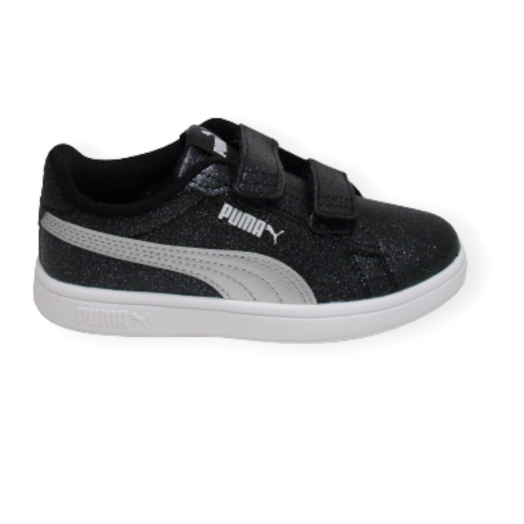 PUMA SMASH  3  0  Negro  con velcro  con glitter  para niñas