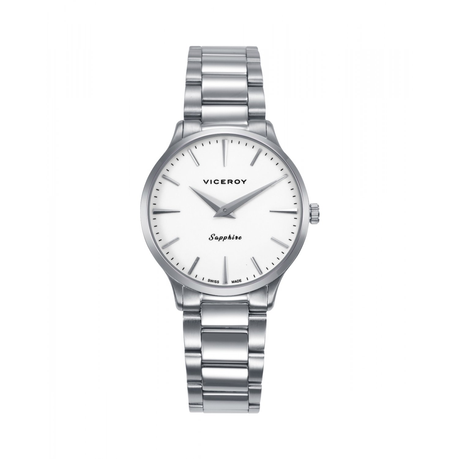 Viceroy Reloj caja de acero 5 Atm, brazalete de acero, movimiento cuarzo Suizo, Swiss made