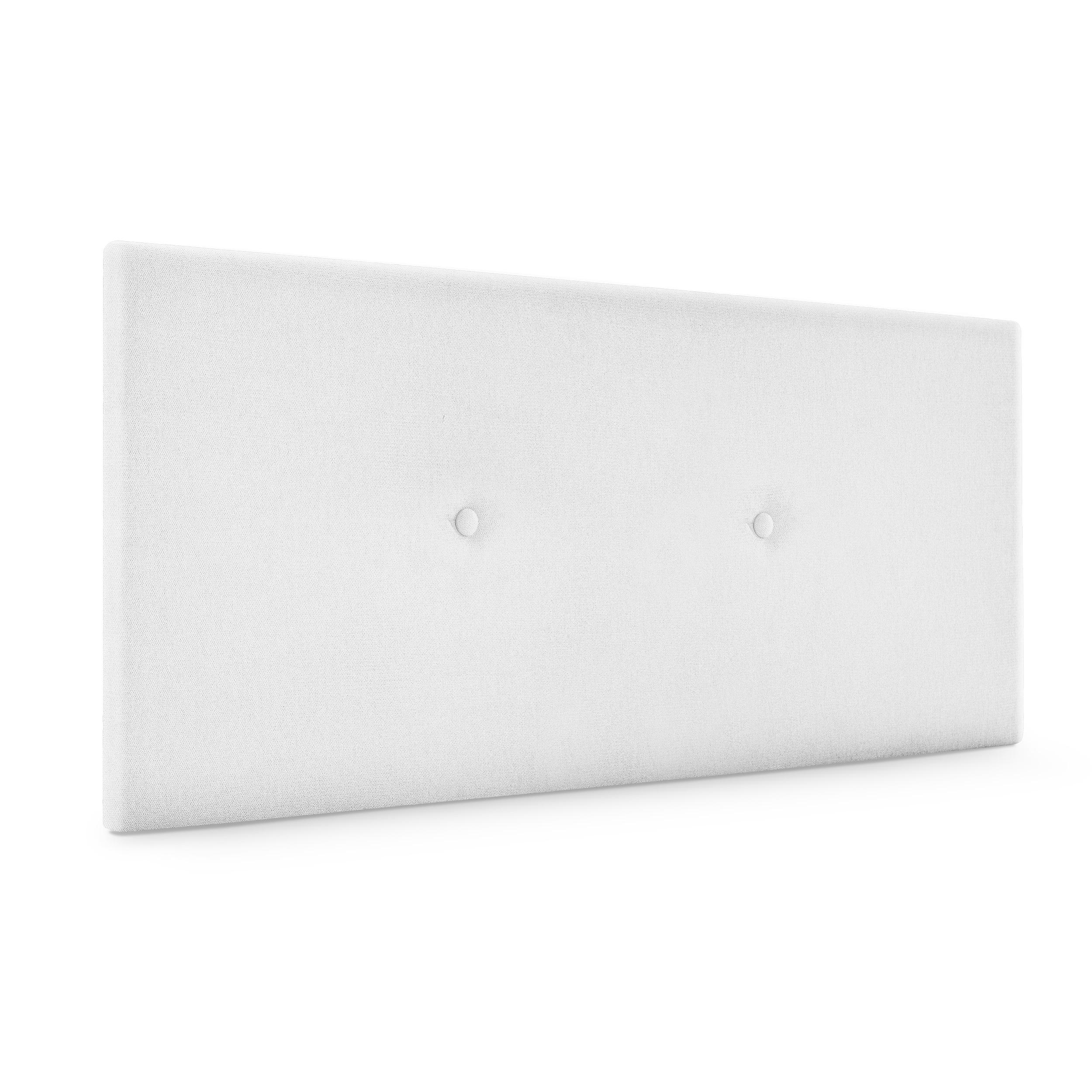 DHOME Cabecero de Polipiel o Tela Acualine Liso con Botones Tapizado Colores Cabezal Lujo Cama Dormitorio Moderno Acolchado (Blanco Tela)