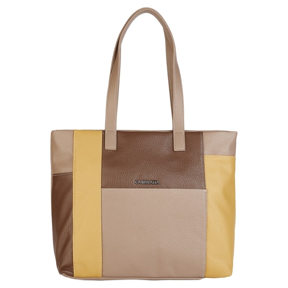 CAMINATTA BOLSO SHOPPING CON ASA BANDOLERA GONGORA TAUPE 34X19X12 GONGORA 34x29x12 Cms.