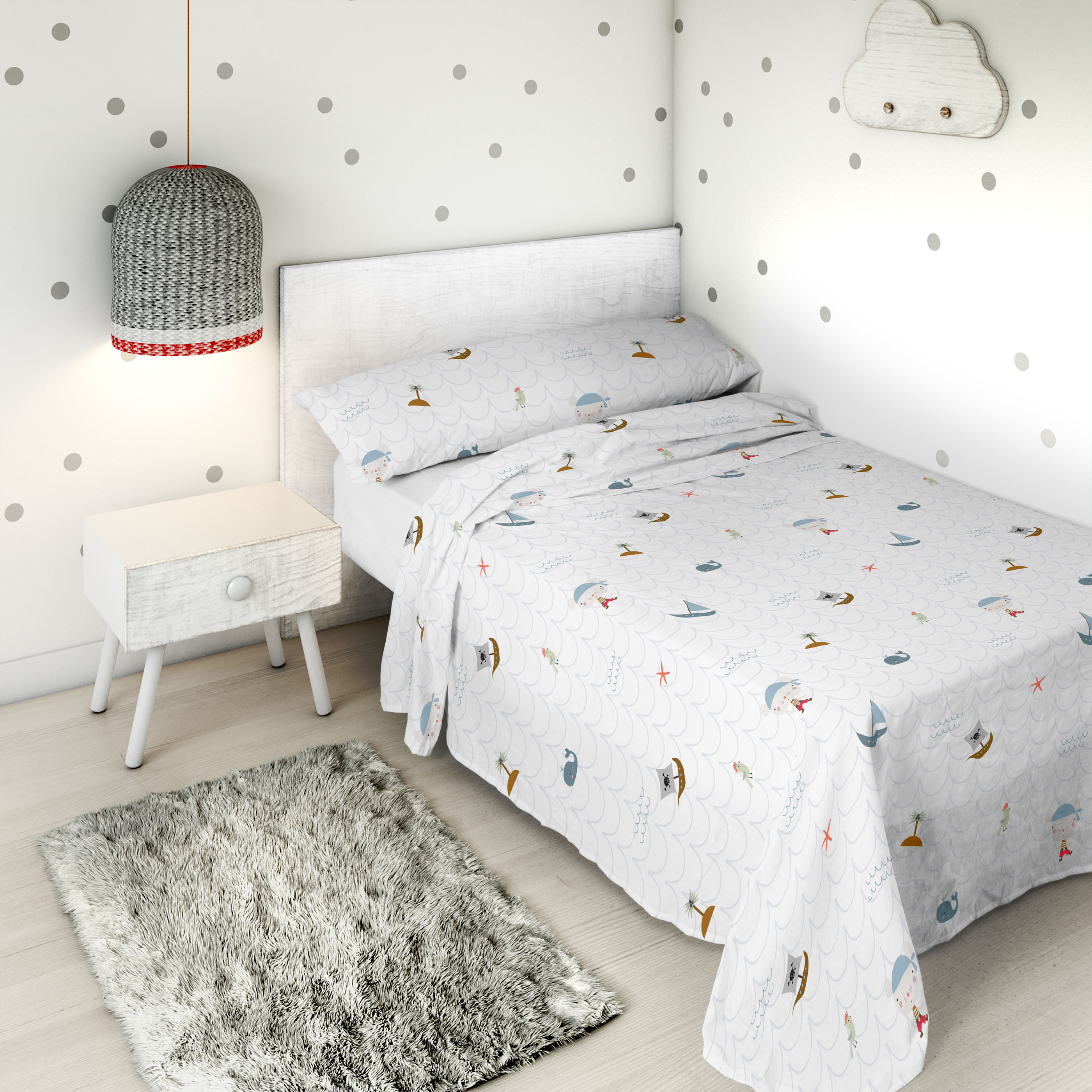 HACIENDO EL INDIO - Juego de Sábanas Infantil Estampado 2 Piezas 100% Algodón Extrasuave - Set de 2 Piezas Incluye Encimera y 1 Funda de Almohada - Cama 90/105 cm - Fabricado en España