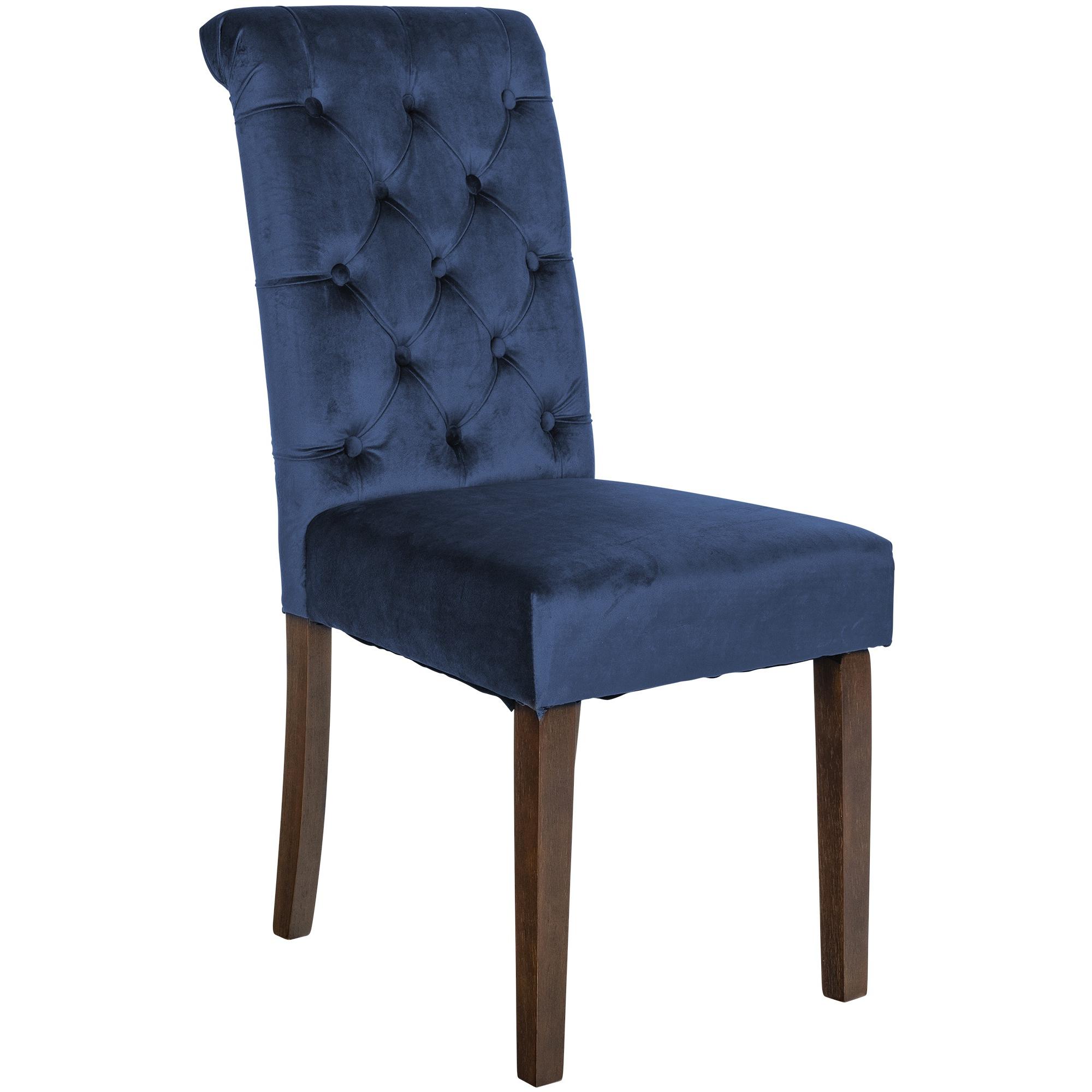 Silla de comedor Lisburn Azul,Terciopelo