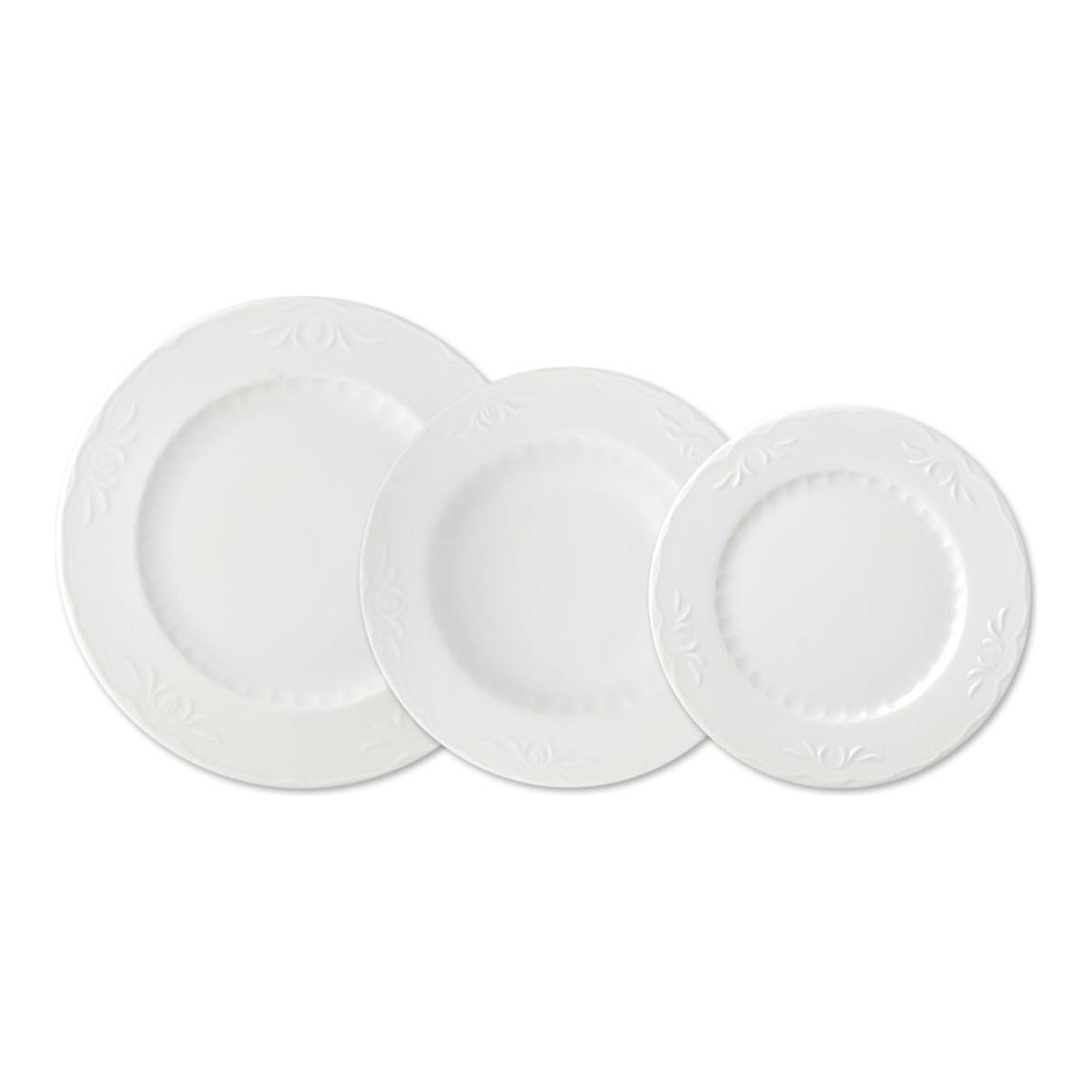 Santa Clara - Vajilla completa 12 Piezas de Porcelana Decorada, Incluye 4 Platos Llanos, 4 Platos Hondos y 4 Platos de Postre