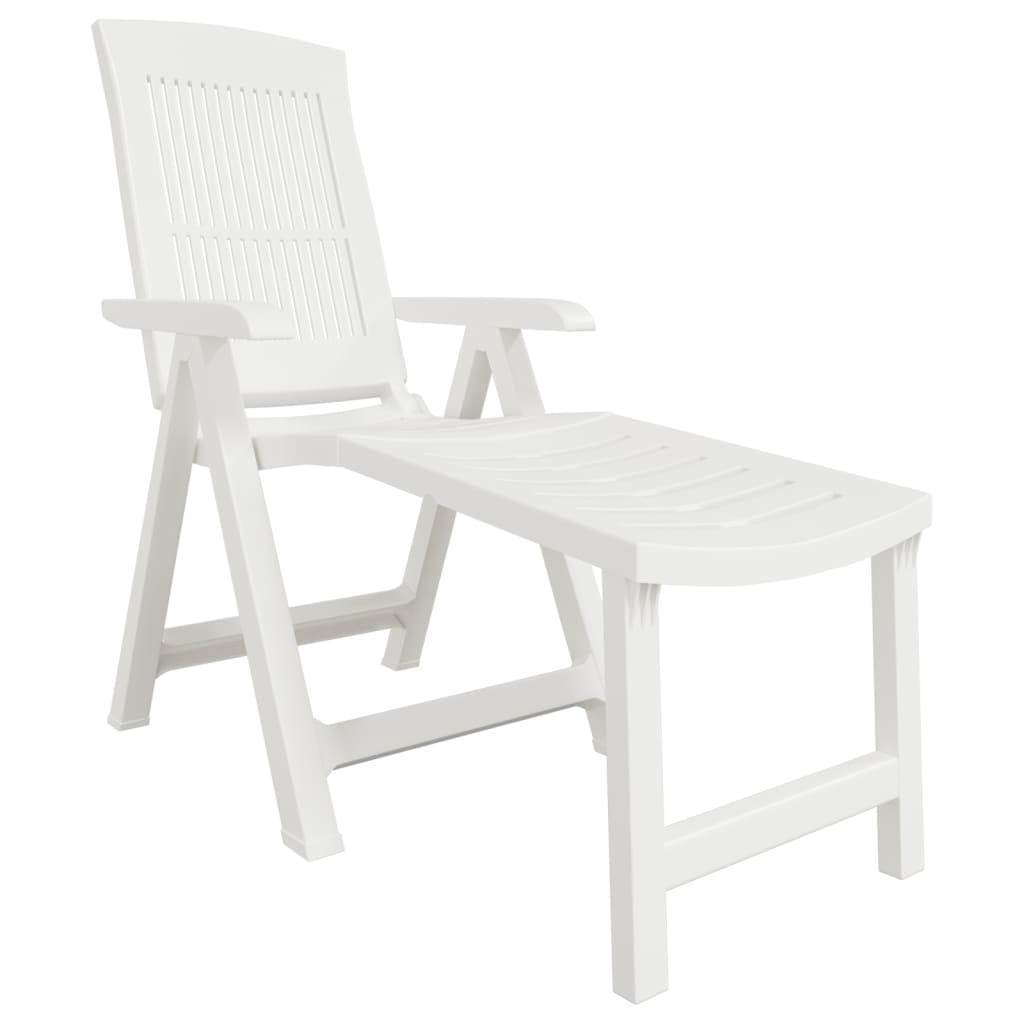 vidaXL Tumbona de plástico blanco