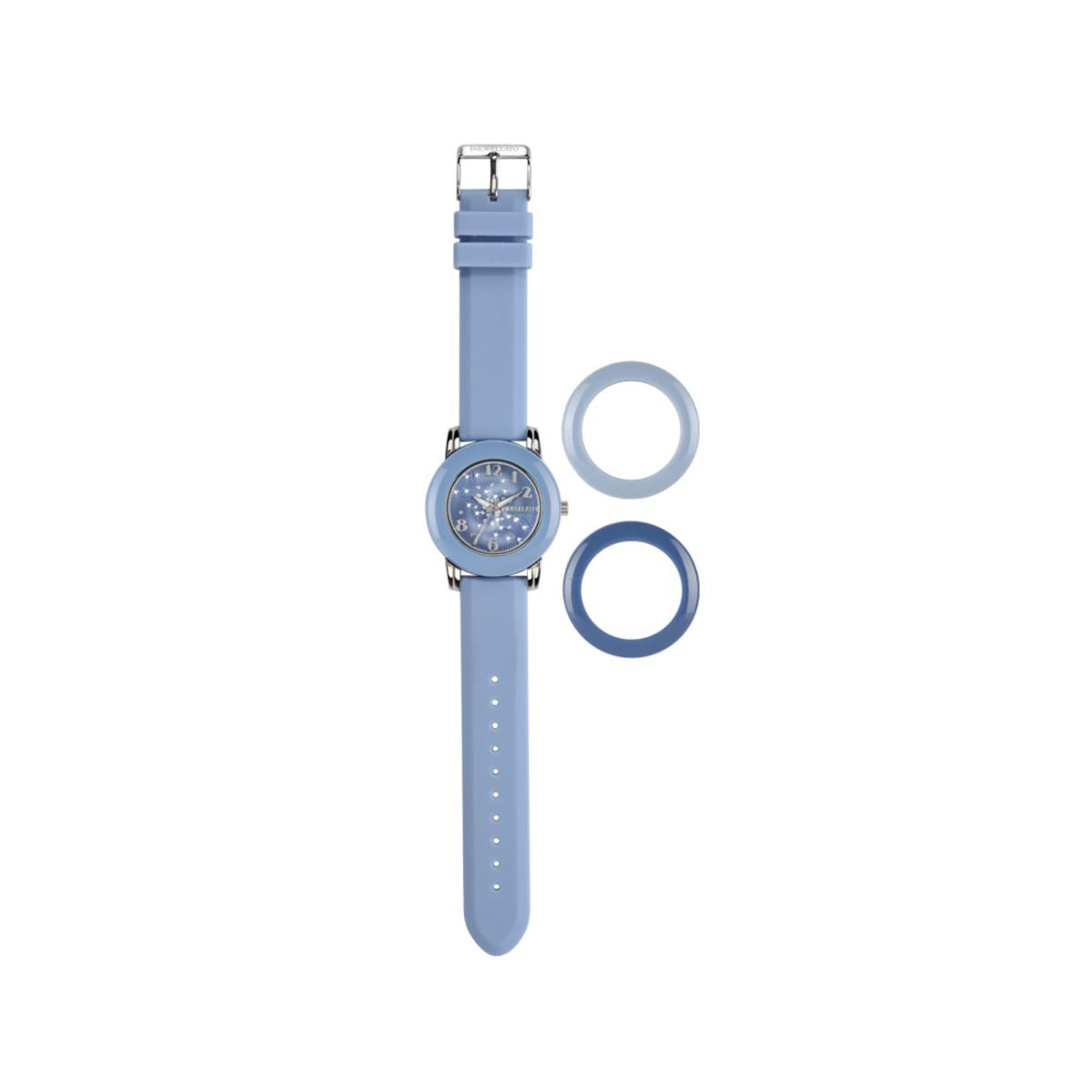 Morellato Reloj Mujer Caja De Acero, Silicona Pulsera Caucho De Color Azul Resistente Al Agua 5 Atm R0151100516