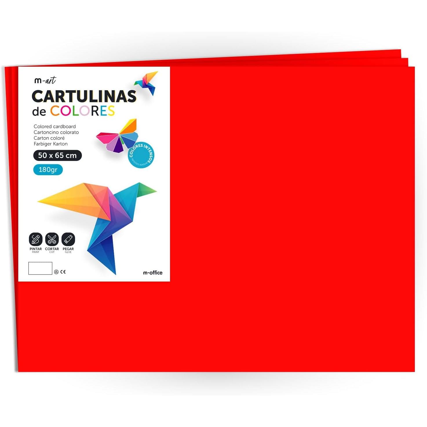 m-office Cartulina Colores Intensos 50x65cm 180gr para Manualidades