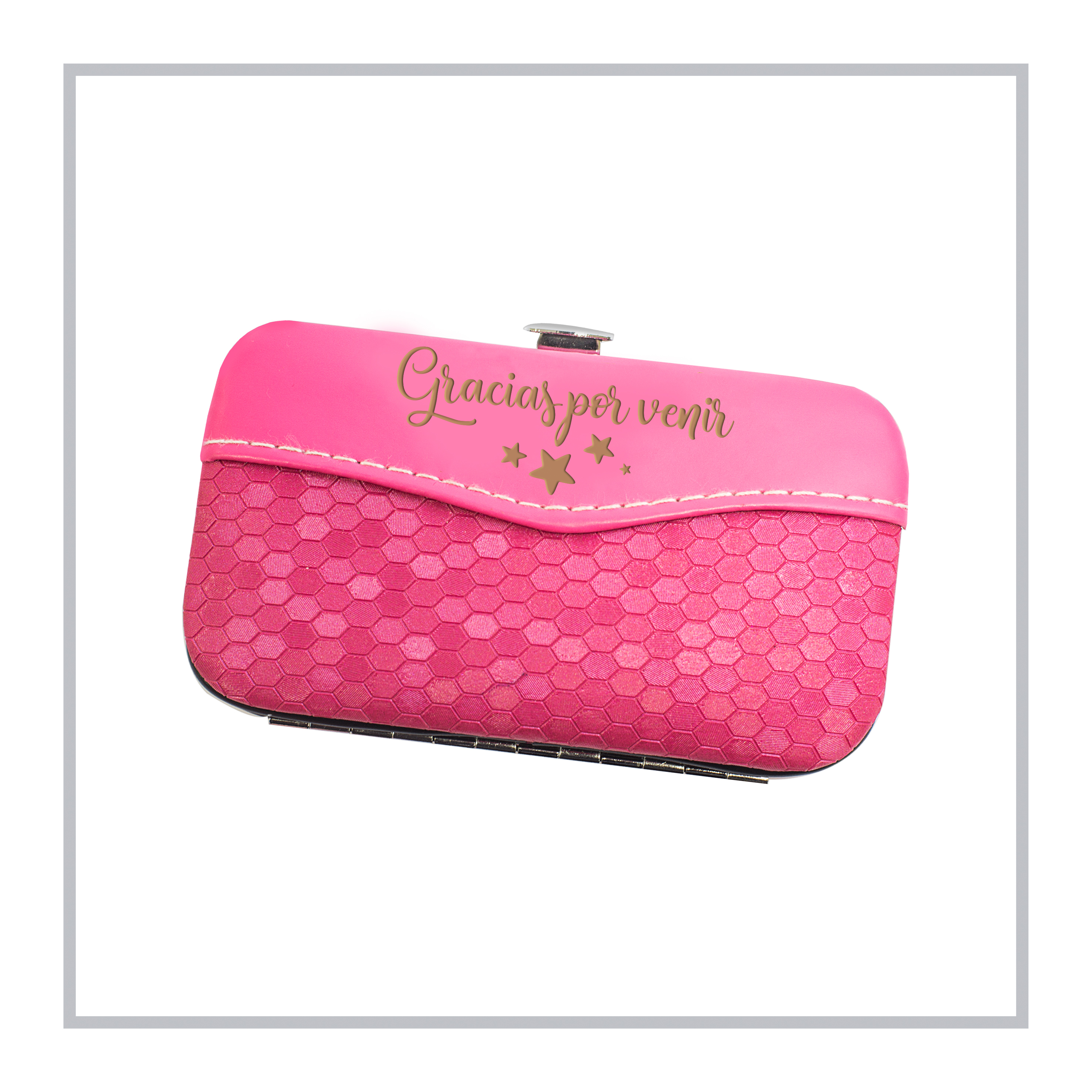RegaloVip.es - Estuche Manicura Piel Rosa, Regalo para Mujer, Perfecto para Ocasiones Especiales, Bodas, Comuniones, Uñas y Manicura.