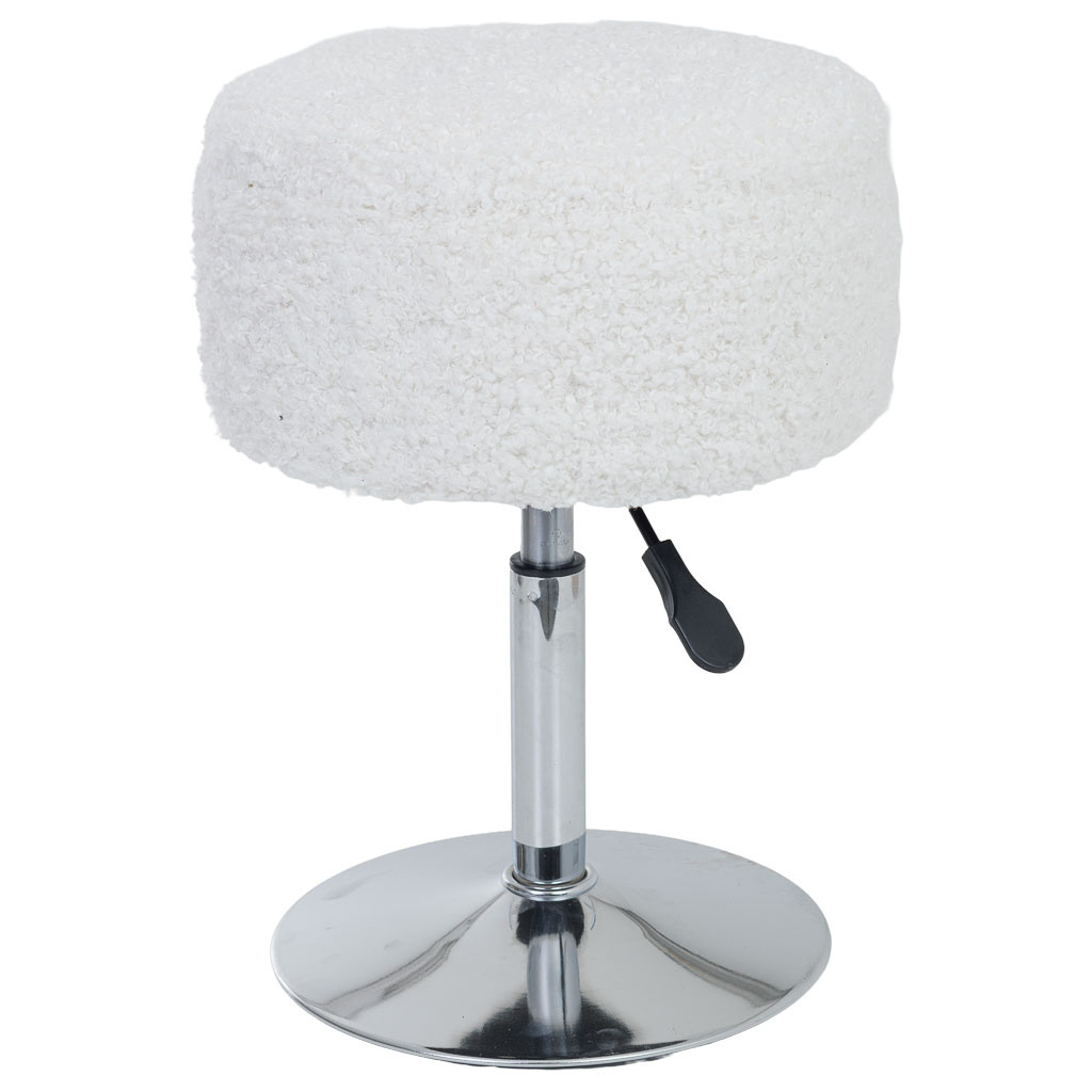 Wonderlust Deco - Taburete de metal tapizado blanco 33.5x33.5x47h cm Blanco 33.5x33.5x47h cm