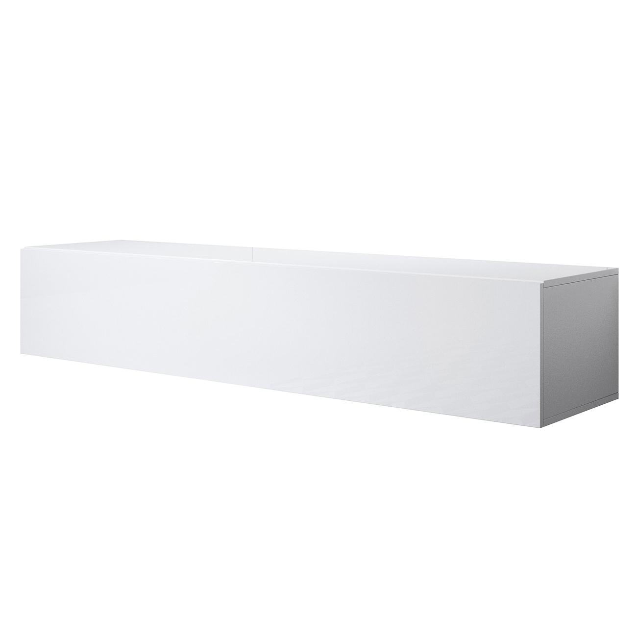 MB Muebles Bonitos - Mueble TV Colgante Luke H2 de melamina de alto brillo, 160 cm ancho, integrado para salón