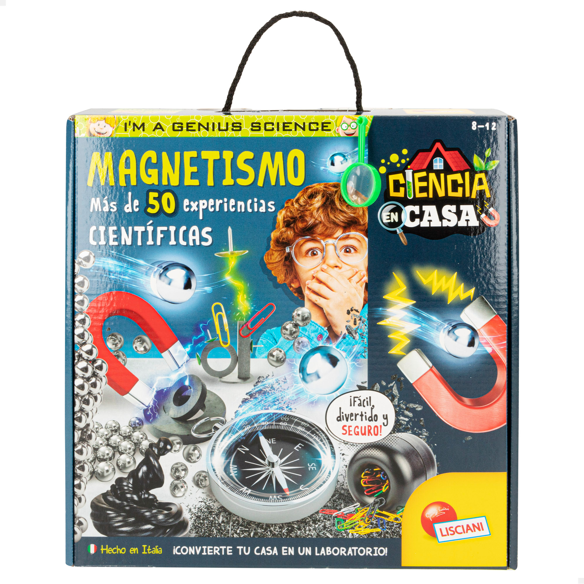 Laboratorio Lisciani I'm A Genius 50 experimentos científicos para niños sobre magnetismo. Regalos y juguetes de ciencia infantiles +8 años