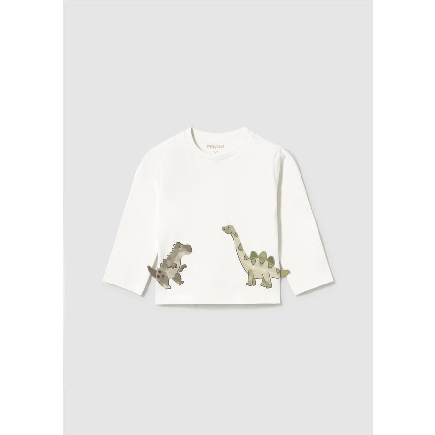 Mayoral - Polo infantil manga larga con diseño Play posicionado, camiseta casual color beige