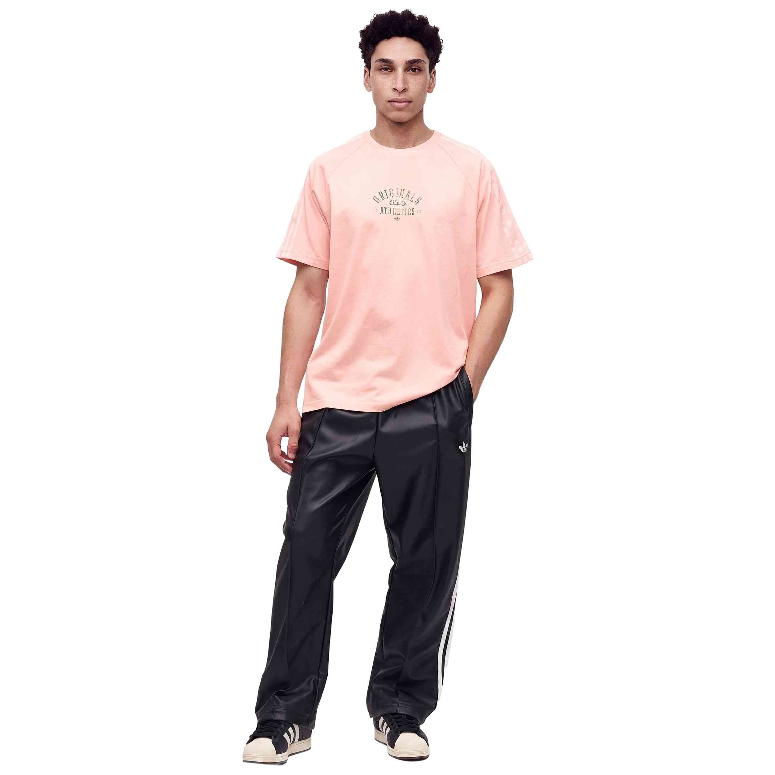 Camiseta De Manga Corta Adidas modelo Originals Washed Graphics Ringer "Sandy Pink" para hombre y mujer en color Rosa