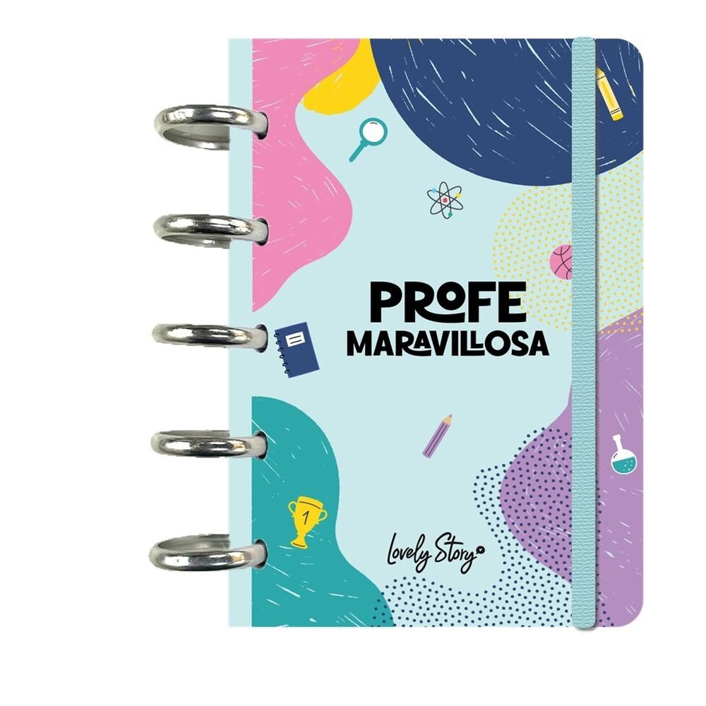 LOVELY LIBRETA ANILLAS A6 HOJAS CUADRICULA PROFE MARAVILLOSA PROFE