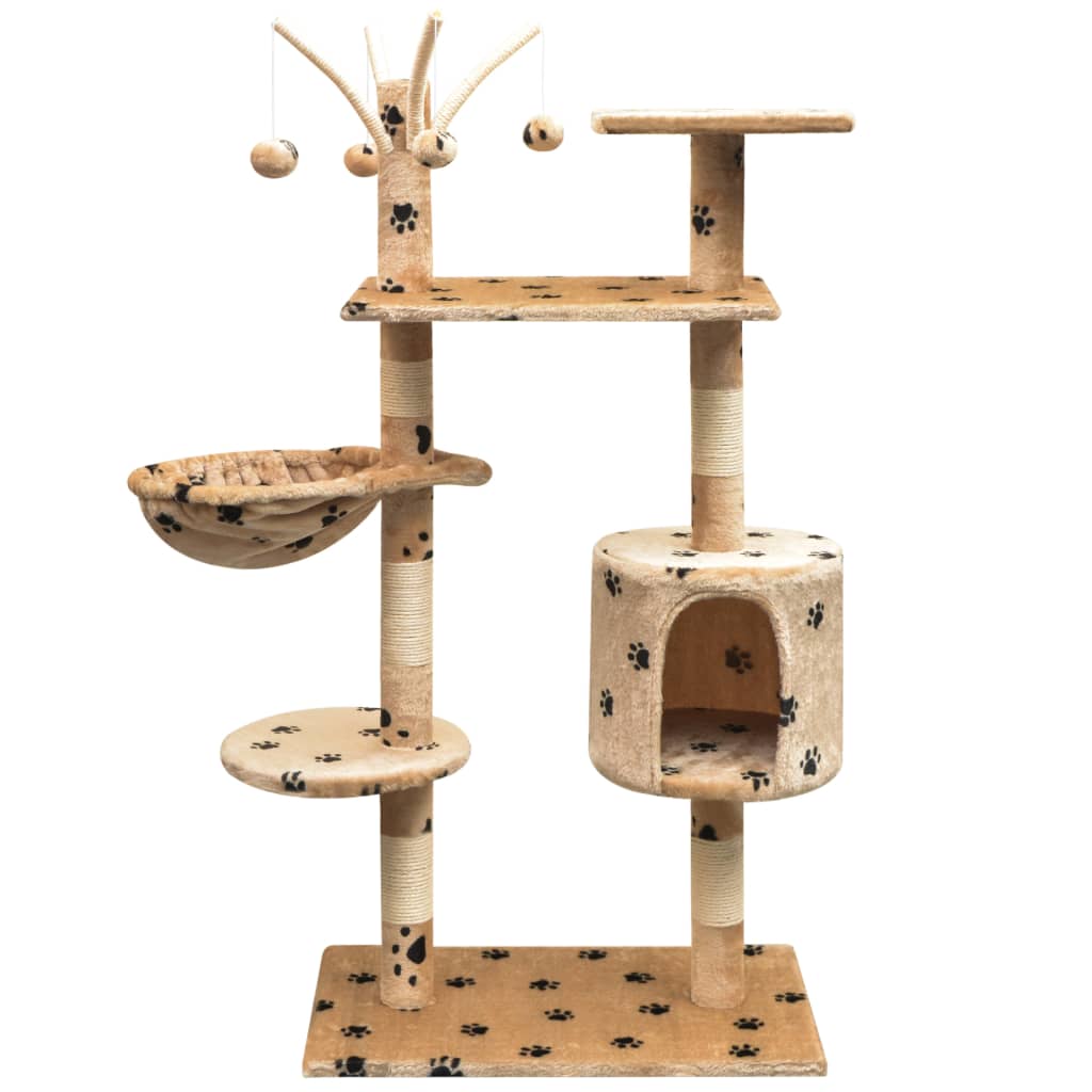 vidaXL Rascador de Gatos con Poste Rascador Sisal Altura 125cm Mascotas Color Beige, Gris, Azul oscuro y mas
