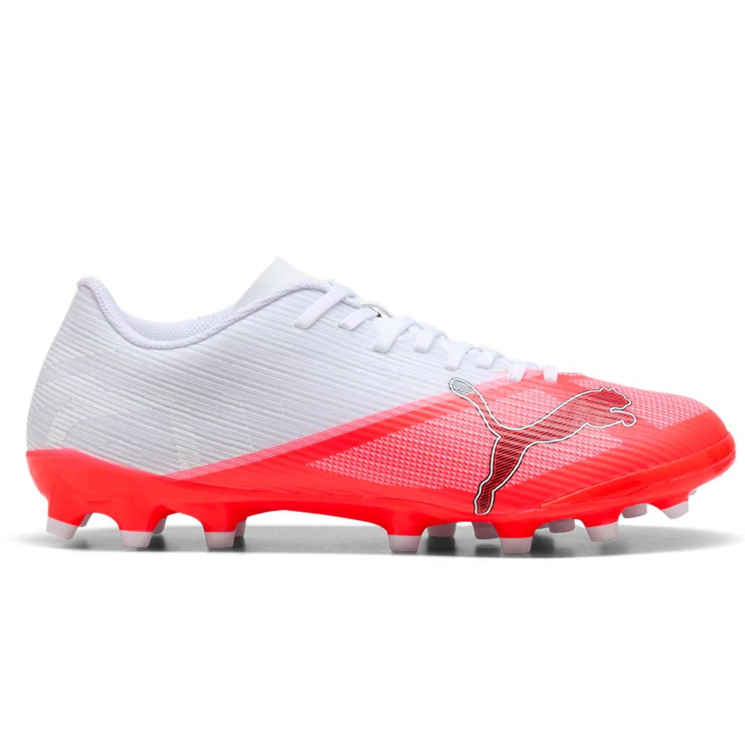 Puma Ultra 7 Play AG Botas de fútbol Puma AG para césped artificial - blancas, rojas