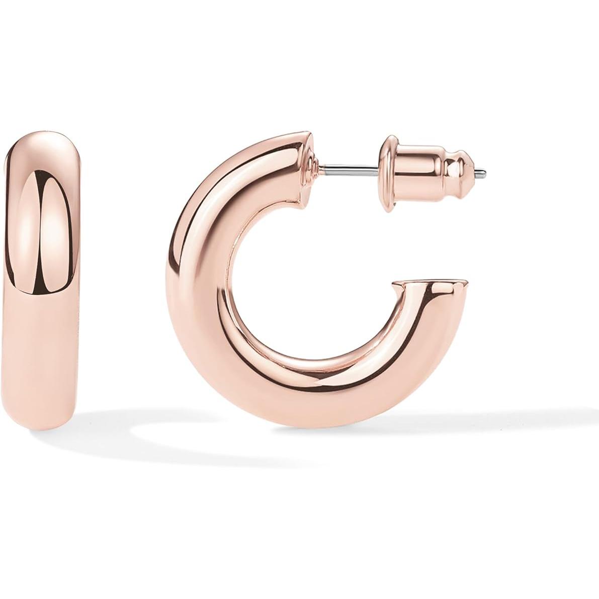 Pendientes abiertos de gran tamaño para mujer, chapados en oro de 14 quilates, pendientes de moda