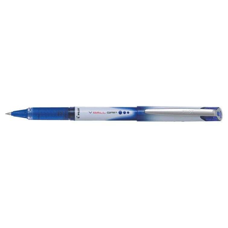 Pilot boligrafo de tinta liquida v ball grip 07 - punta de bola conica 0.7mm - trazo 0.5mm - grip de goma - color azul (12 uds)