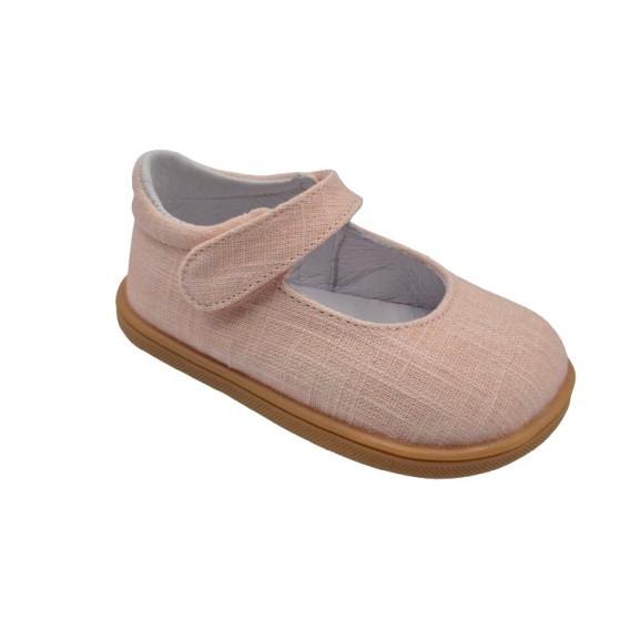 Blanditos by Crios - Zapatos de vestir respetuosos barefoot para niñas, modelo Blanditos Delhi, en rosa o visón, diseño flexible y natural ideal para desarrollo podal saludable