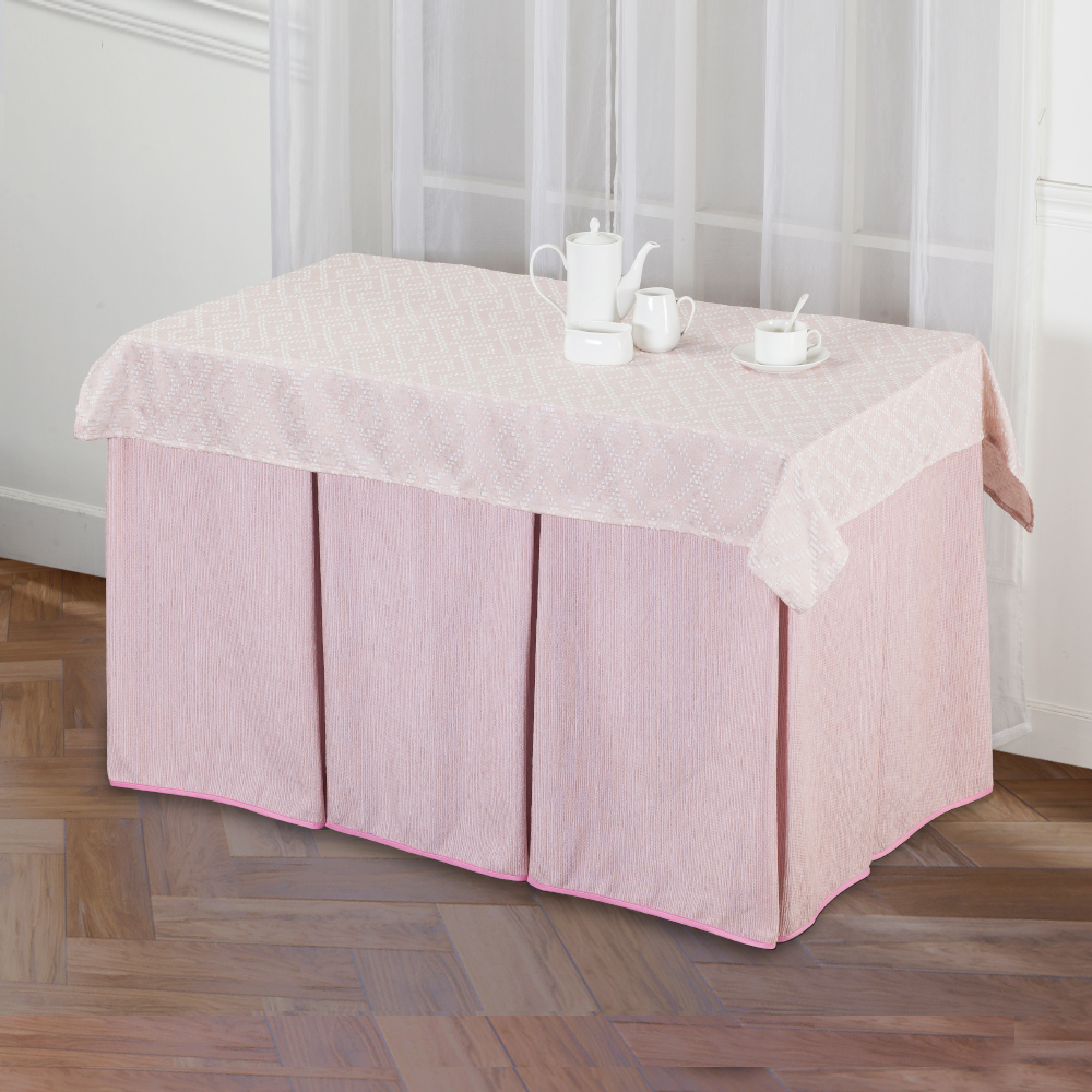 Vivid Torral - Paño Camilla Rectangular Chenilla 8 Fuelles + Tapete Vivid Torral 4 Colores Beige Rosa Gris Marrón