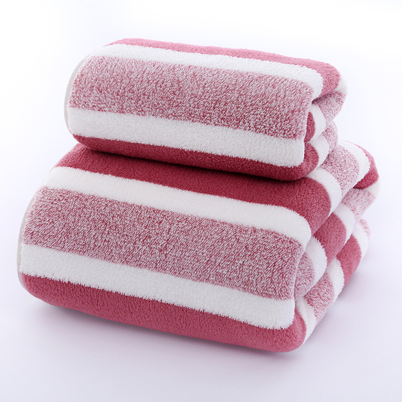 Juego De Toallas De Baño Con Patrón Rayado Toalla De Rostro Suave Absorbente Y Secado Rápido Para El Baño Y El Hogar