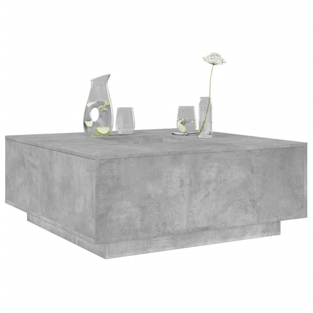 vidaXL Mesa de centro madera de ingeniería blanca 100x100x40 cm en color Blanco/Roble Sonoma/Roble ahumado y más | estructura resistente ideal para salón dormitorio o estudio
