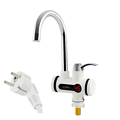 Grifo Eléctrico de 220 V con Calentador de Agua Instantáneo 3000 W Pantalla LED de Temperatura para Cocina y Baño