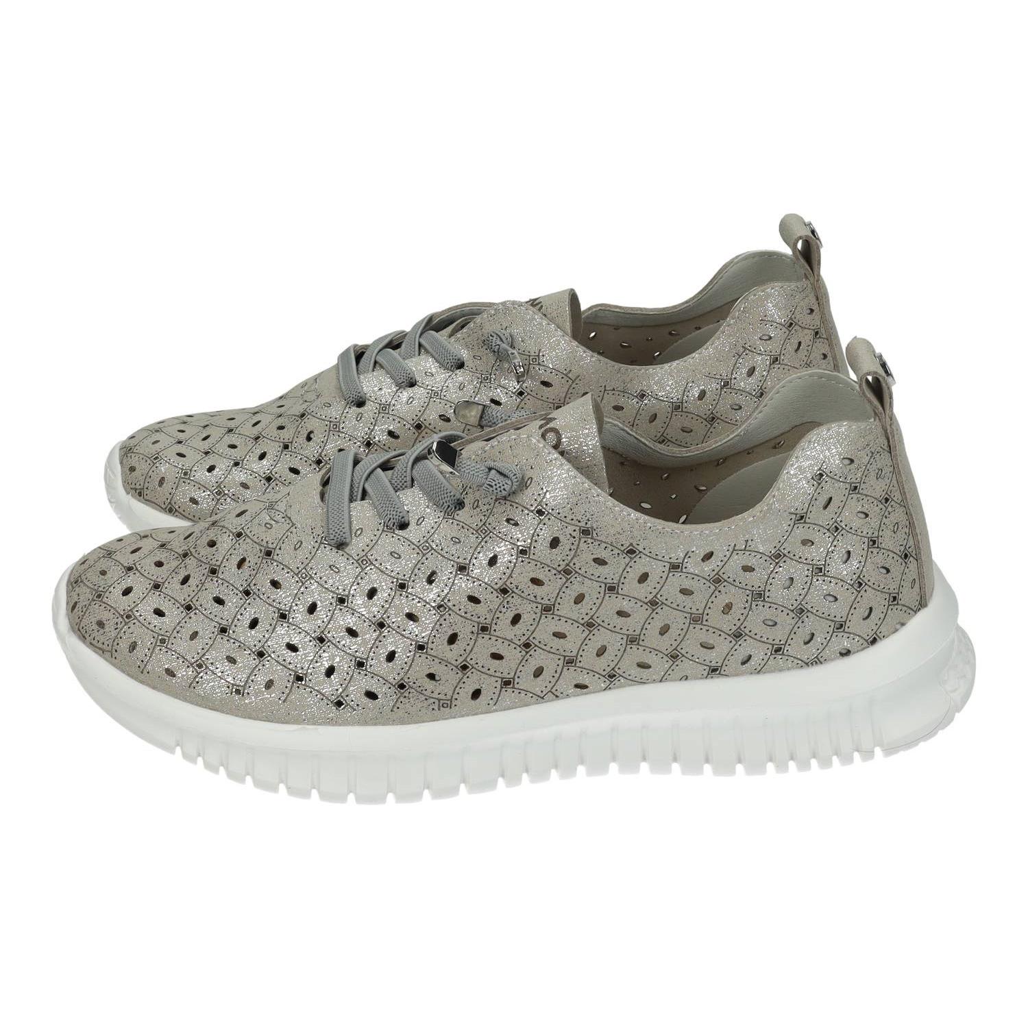 Deportivos marca ZAPATOP para mujer en color plata. Zapatillas deportivas Falésia Armony Confort color Plata