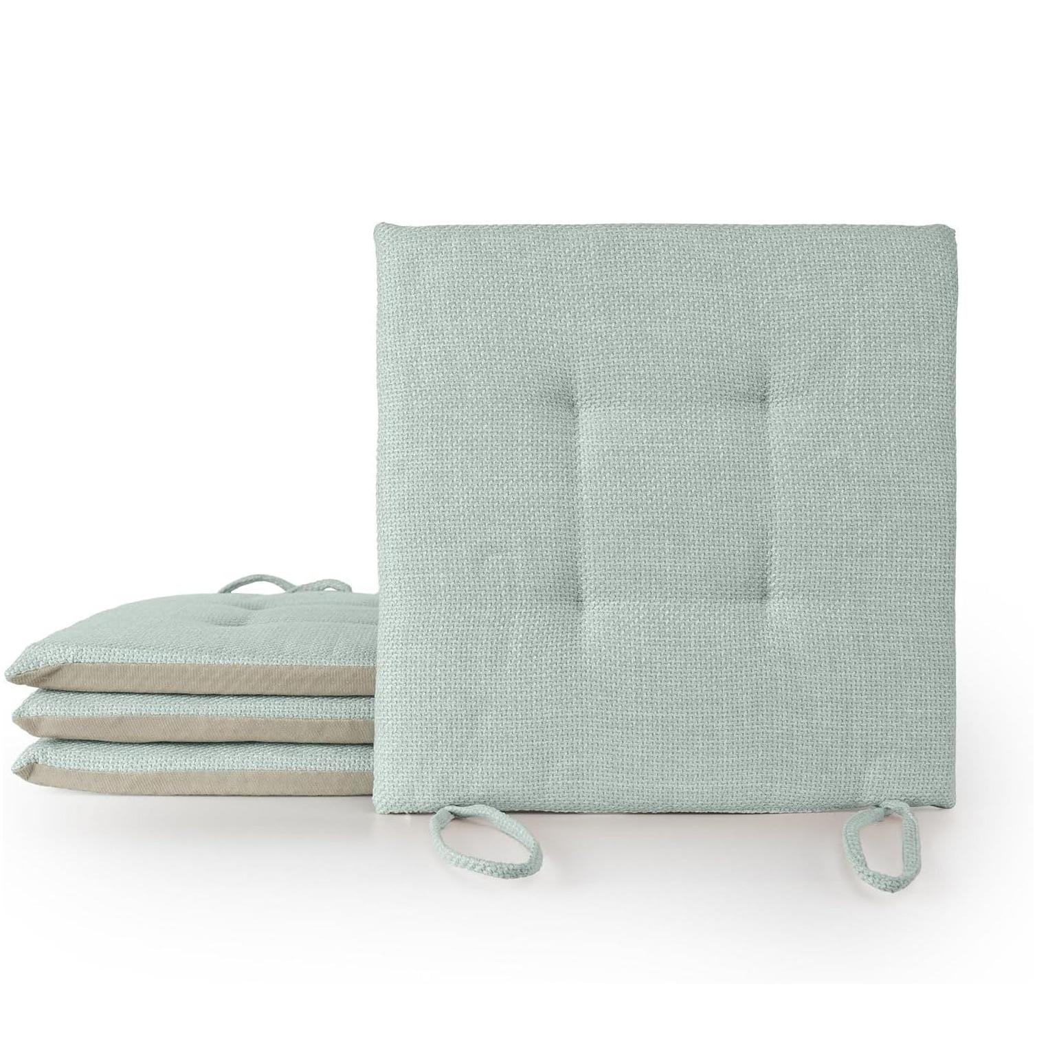 C.A | Cojines para Silla 🪑 | 40×40×5 cm | Ultra Cómodos y Suaves | Tejido Trenzado Resistente | Acolchados y Lavables | Interior/Exterior